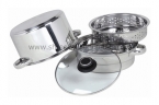 3QT 4PC Encapsulated Pasta Steamer With GlassLid